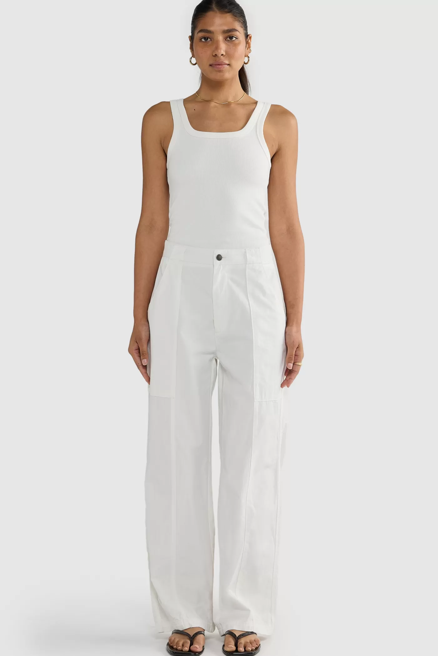 Avery Front Seam Pants White^ORTC Clothing Co Discount