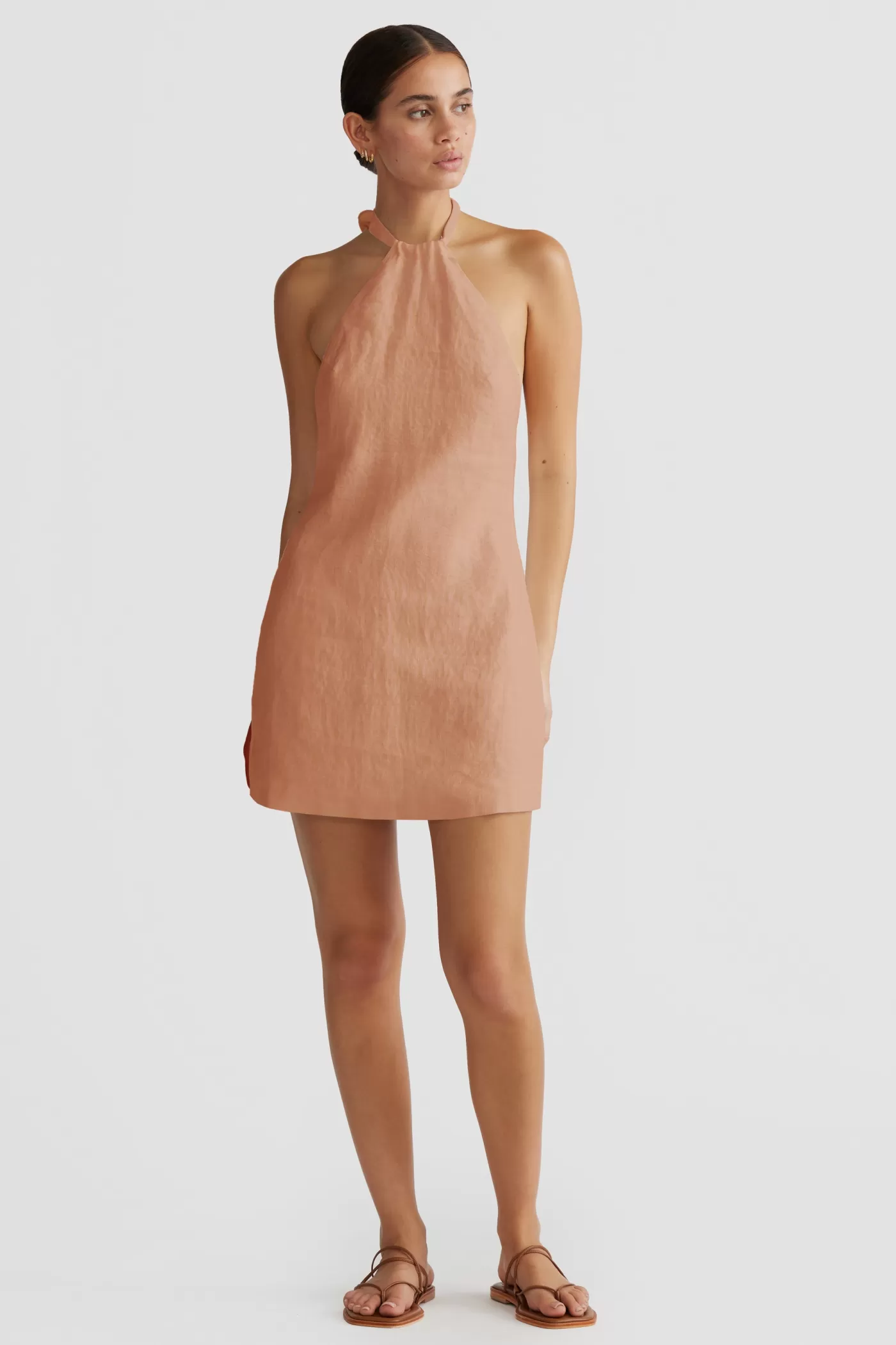 Kaia Halter Mini Dress Clay^ORTC Clothing Co Cheap