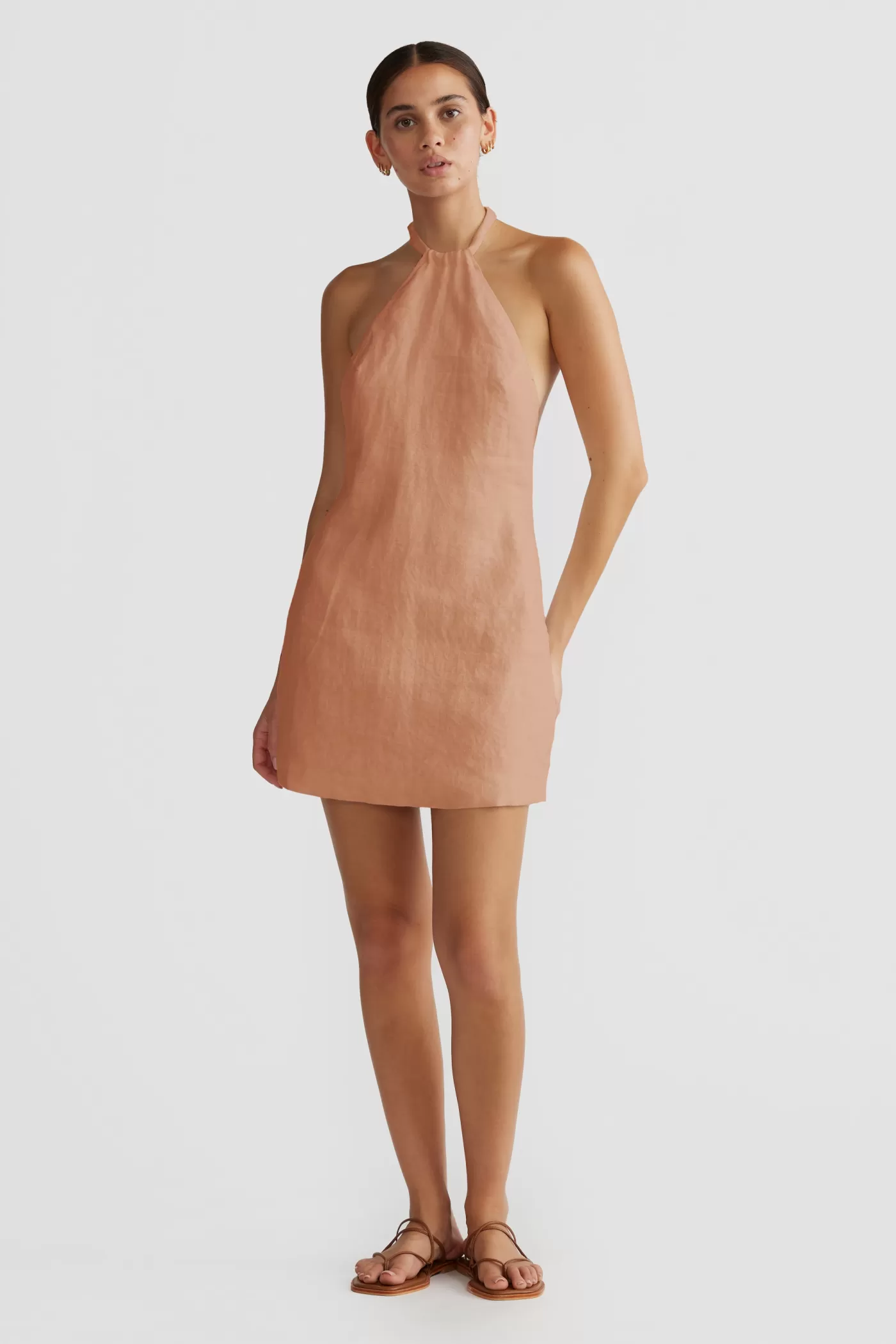 Kaia Halter Mini Dress Clay^ORTC Clothing Co Cheap