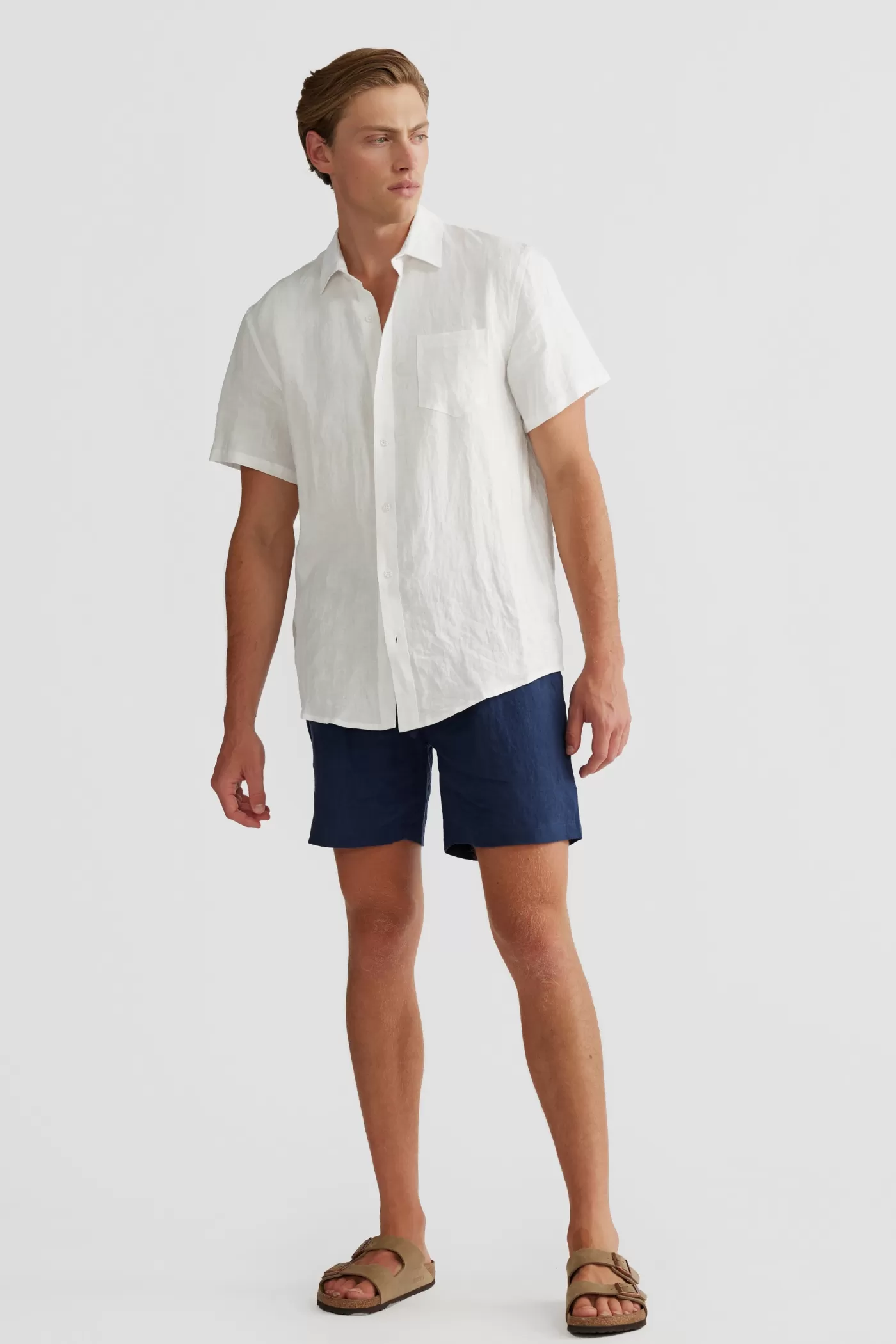 Linen Shirt Short Sleeve White^ORTC Clothing Co Shop