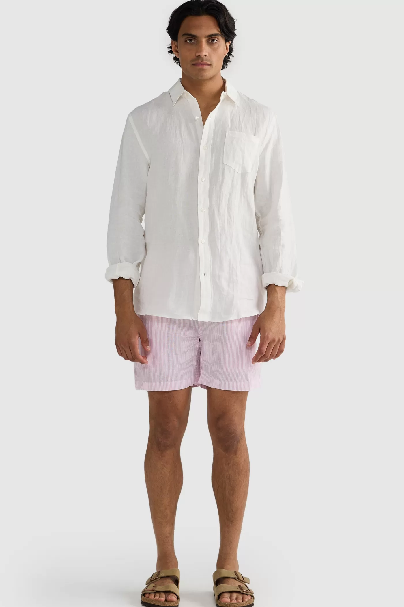 Linen Shorts Thin Stripe ^ORTC Clothing Co Cheap