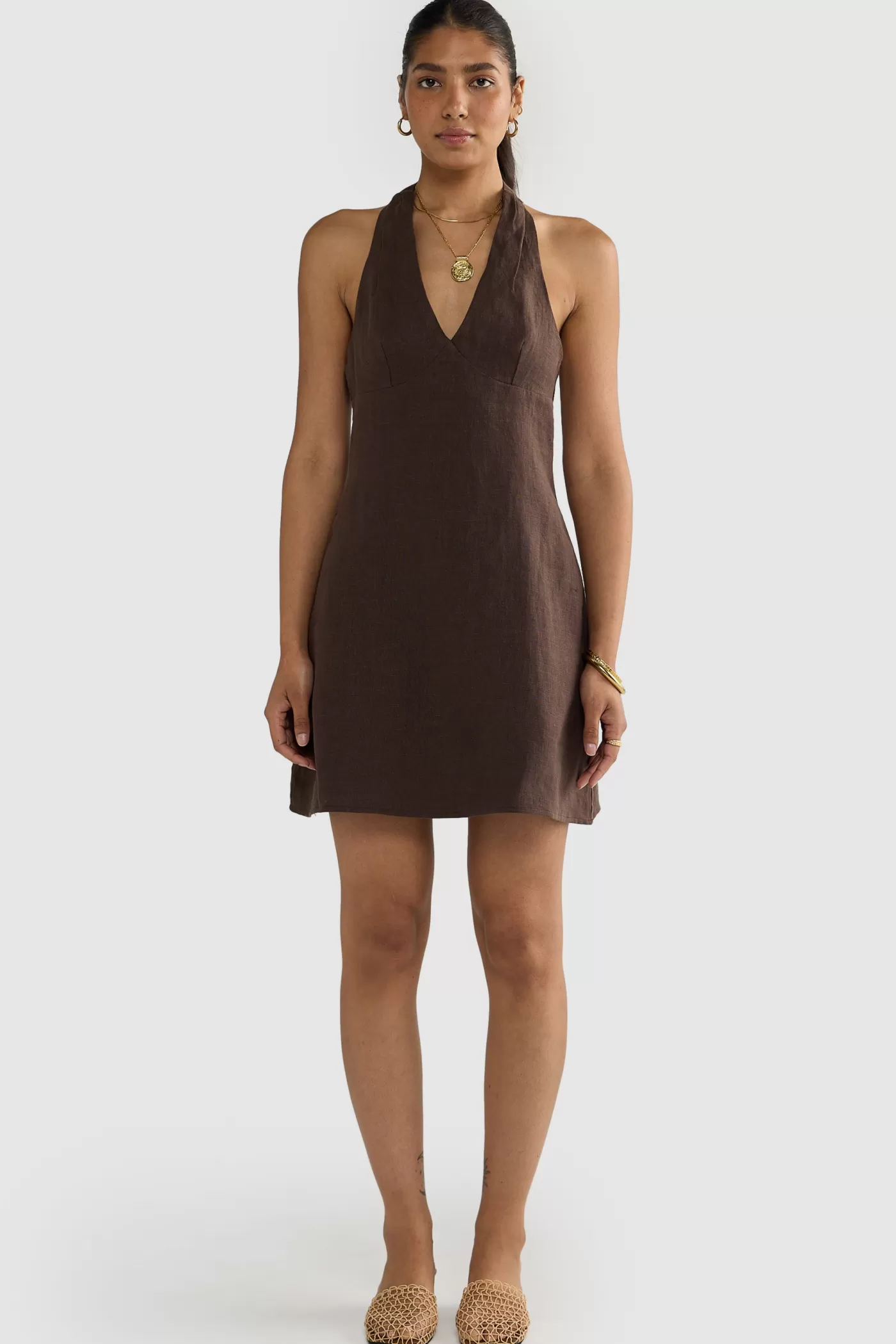 Rosa Linen Mini Dress ^ORTC Clothing Co Online