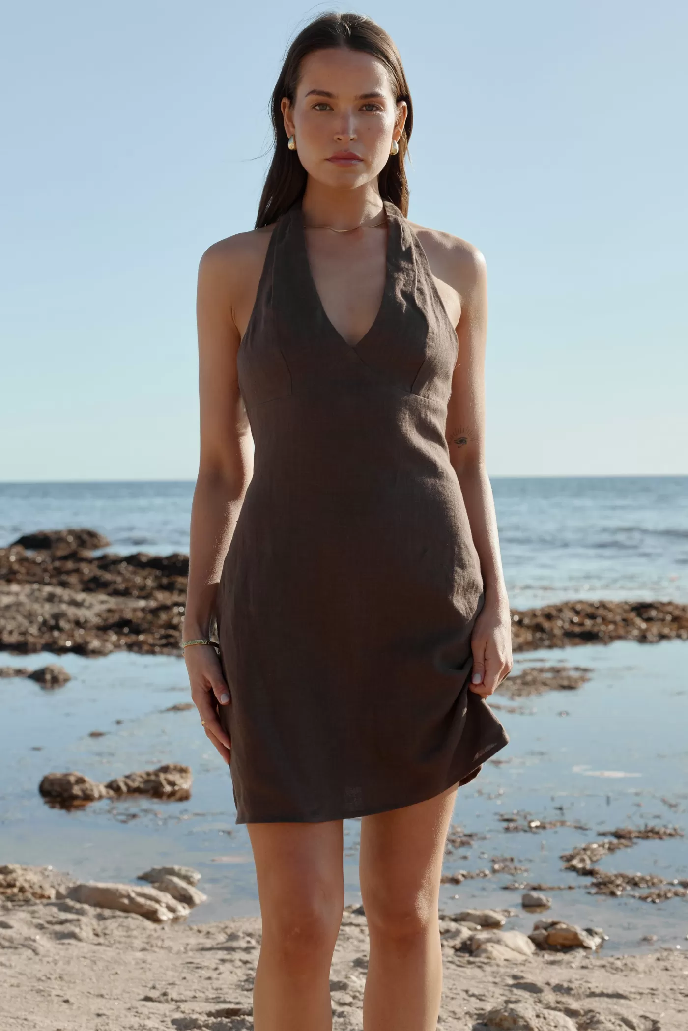 Rosa Linen Mini Dress ^ORTC Clothing Co Online