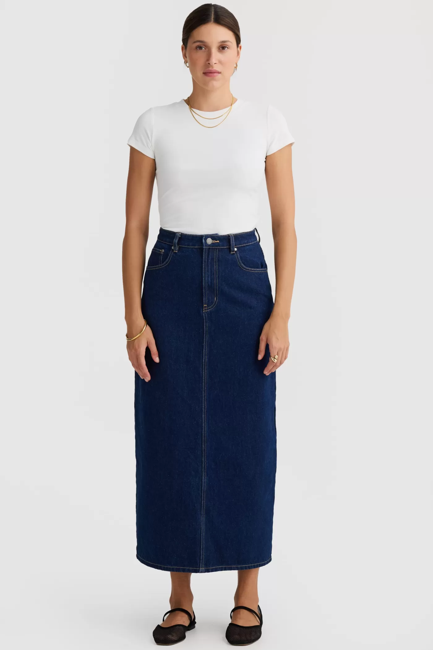 Willow Denim Midi Skirt ^ORTC Clothing Co Flash Sale